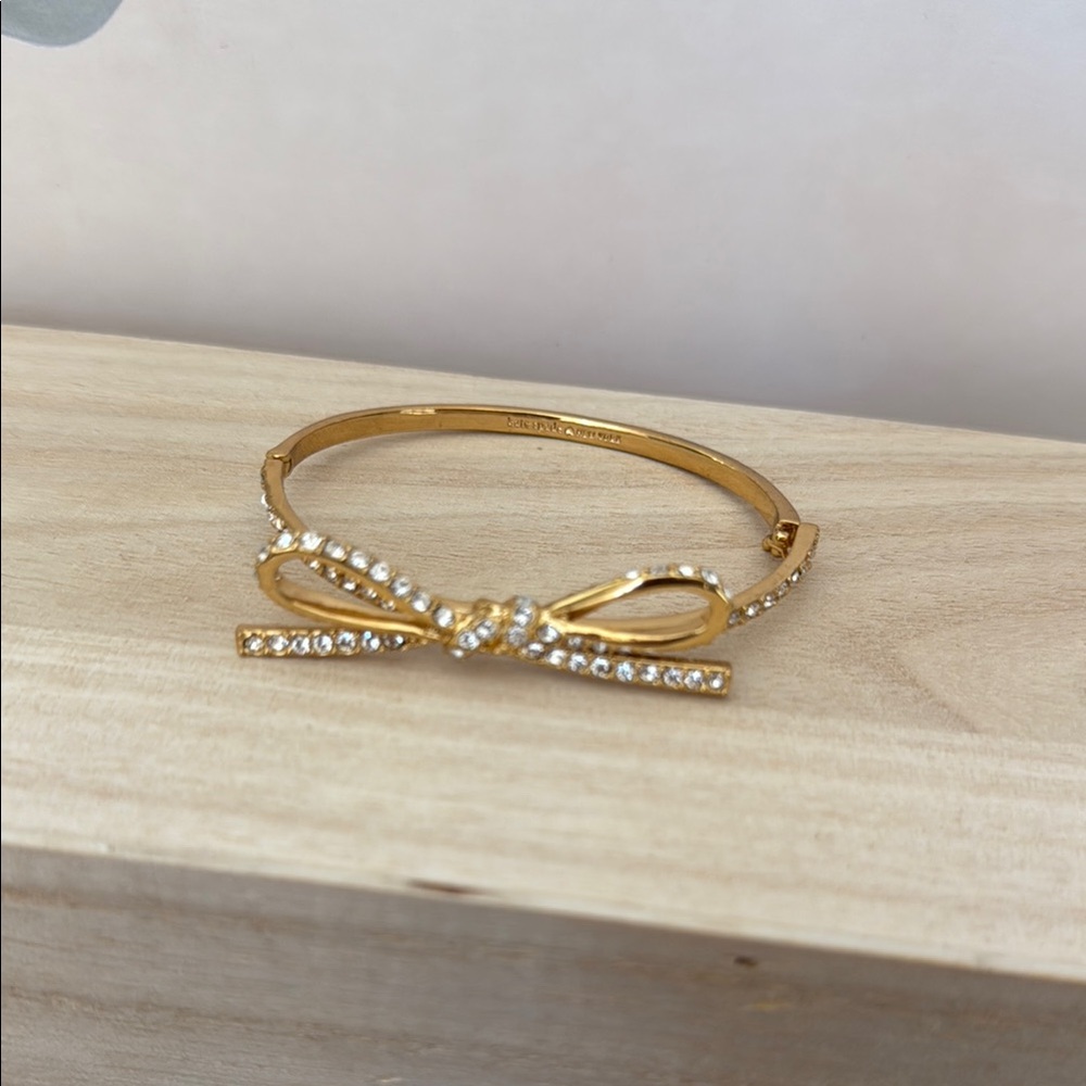 Kate Spade Gold Bow Bracelet/Cuff with Crystals